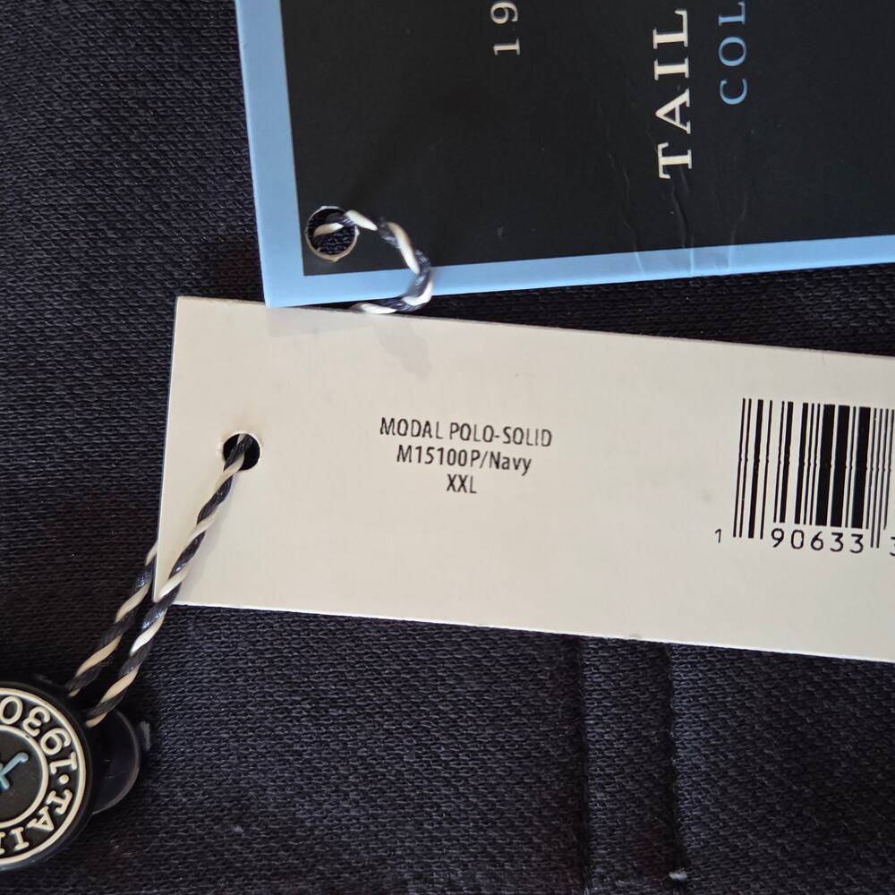 Tailorbyrd Modal Polo NWT Navy Blue Soft Classic size XXL - Picture 11 of 11